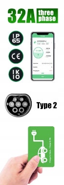 Wallbox Smart 22kW + rozliczanie RFID wtyk 5pin32A Rodzaj złącza Typ 2