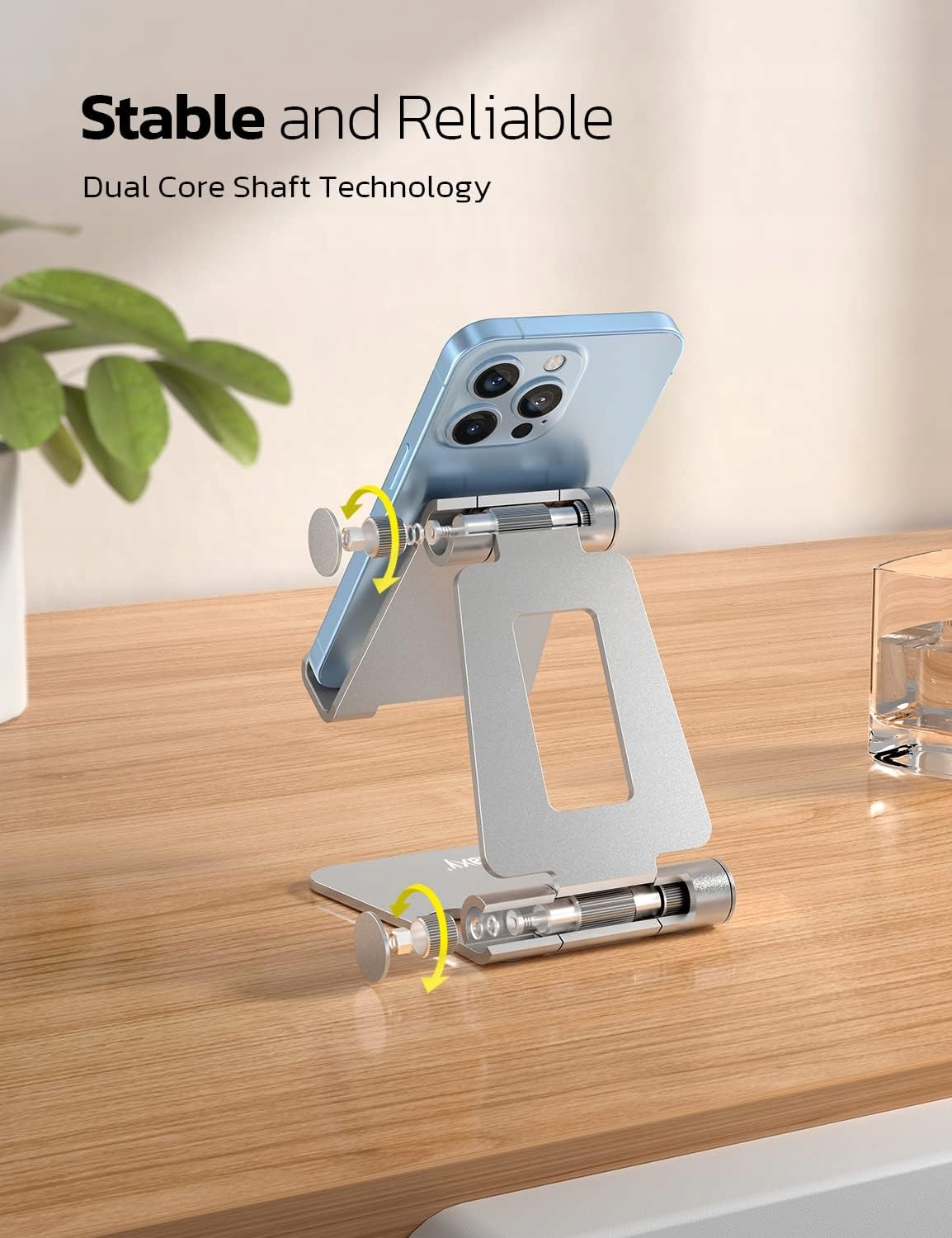 NULAXY Regulowany Stojak Na Telefon Aluminiowy Kompatybilny Z iPhone Galaxy — miniatura 3