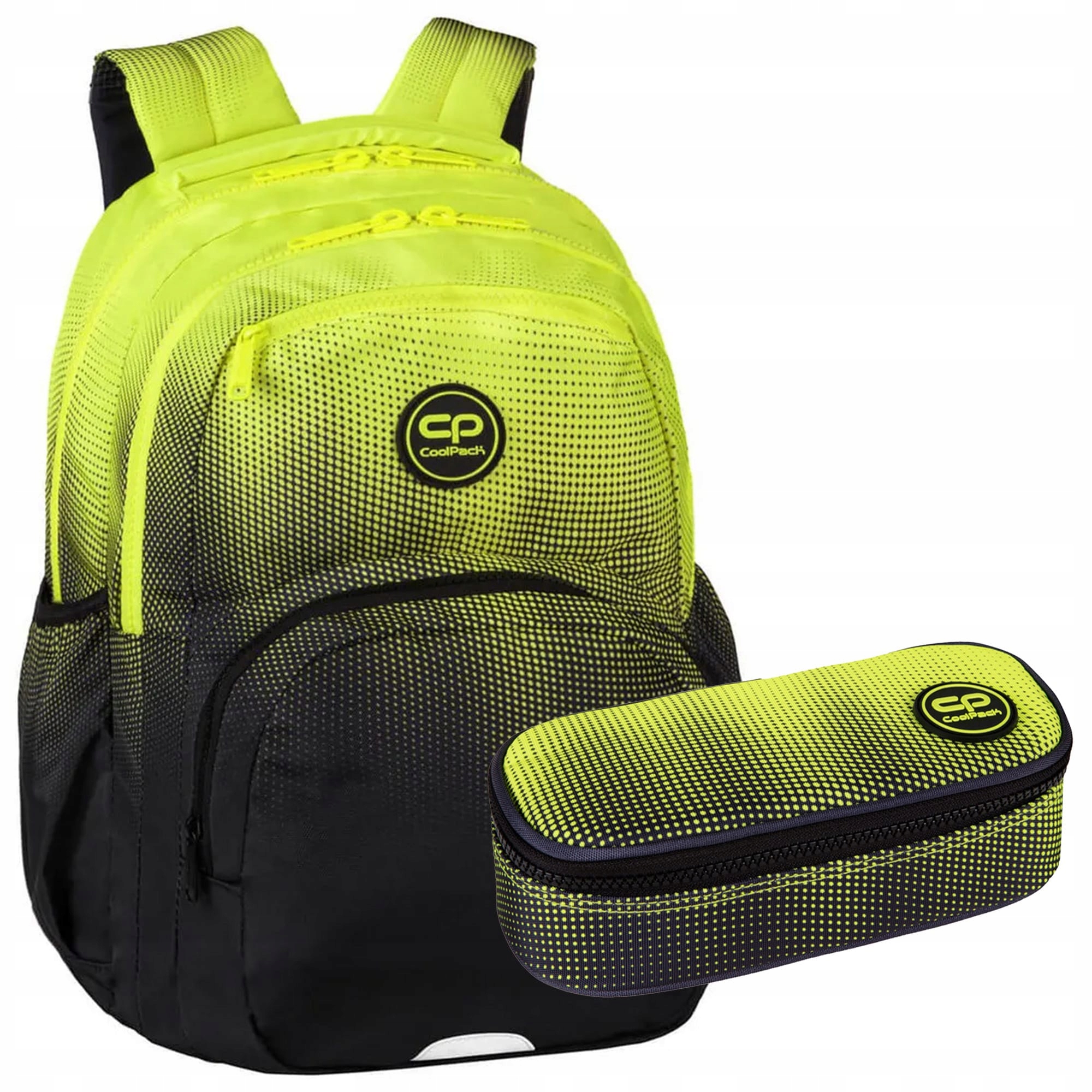 Zestaw dla chłopca do klasy 4-8 plecak piórnik Coolpack czarno żółty