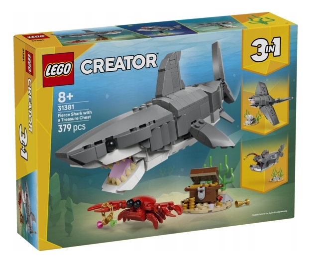 Lego 31381 Creator 3v1 Žralok A Truhla S Pokladem Žabnice Rejnok