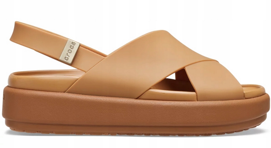 Dámské Sandály Crocs Brooklyn Luxe Cross Strap Platforma Hnědé 38-39 W8