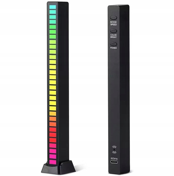 Wskaźnik wysterowania audio 32LED RGB equalizer linijka świetlna USB-C