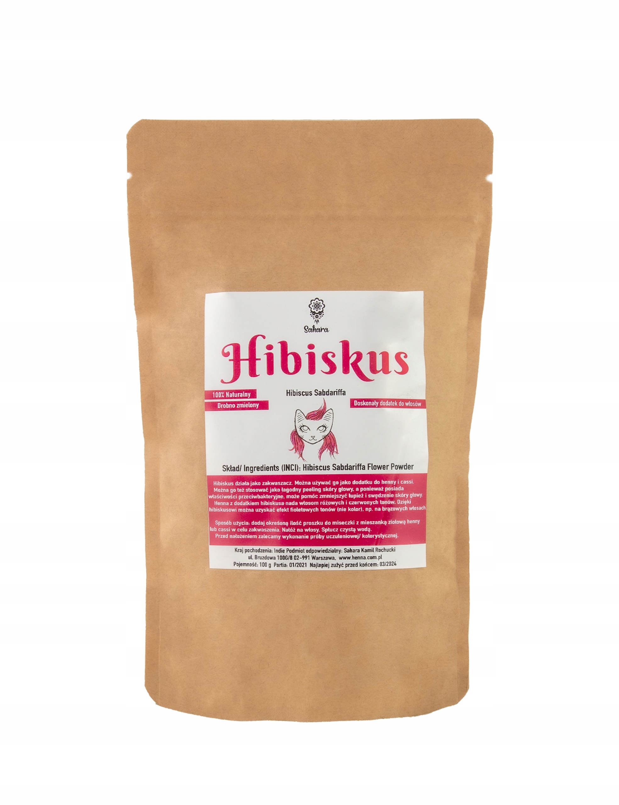 Hibiskus Sahara dodatek do hennowania włosów SKLEP