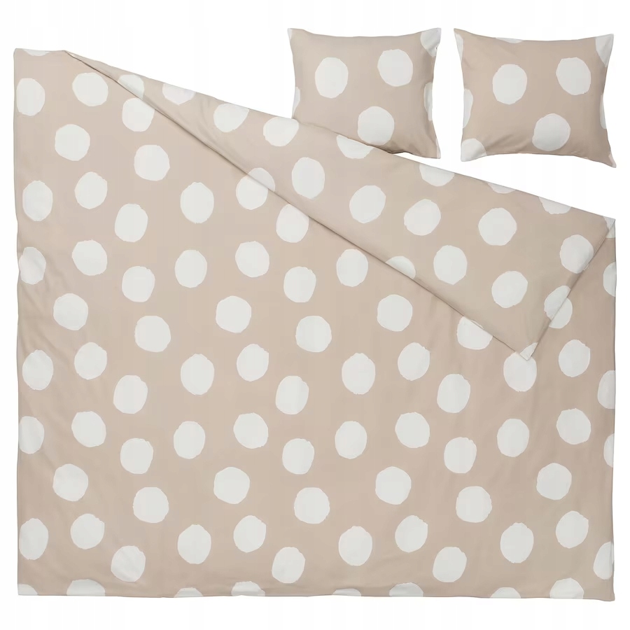 

Ikea komplet pościeli 200x200cm 50x60 Grochy Beż