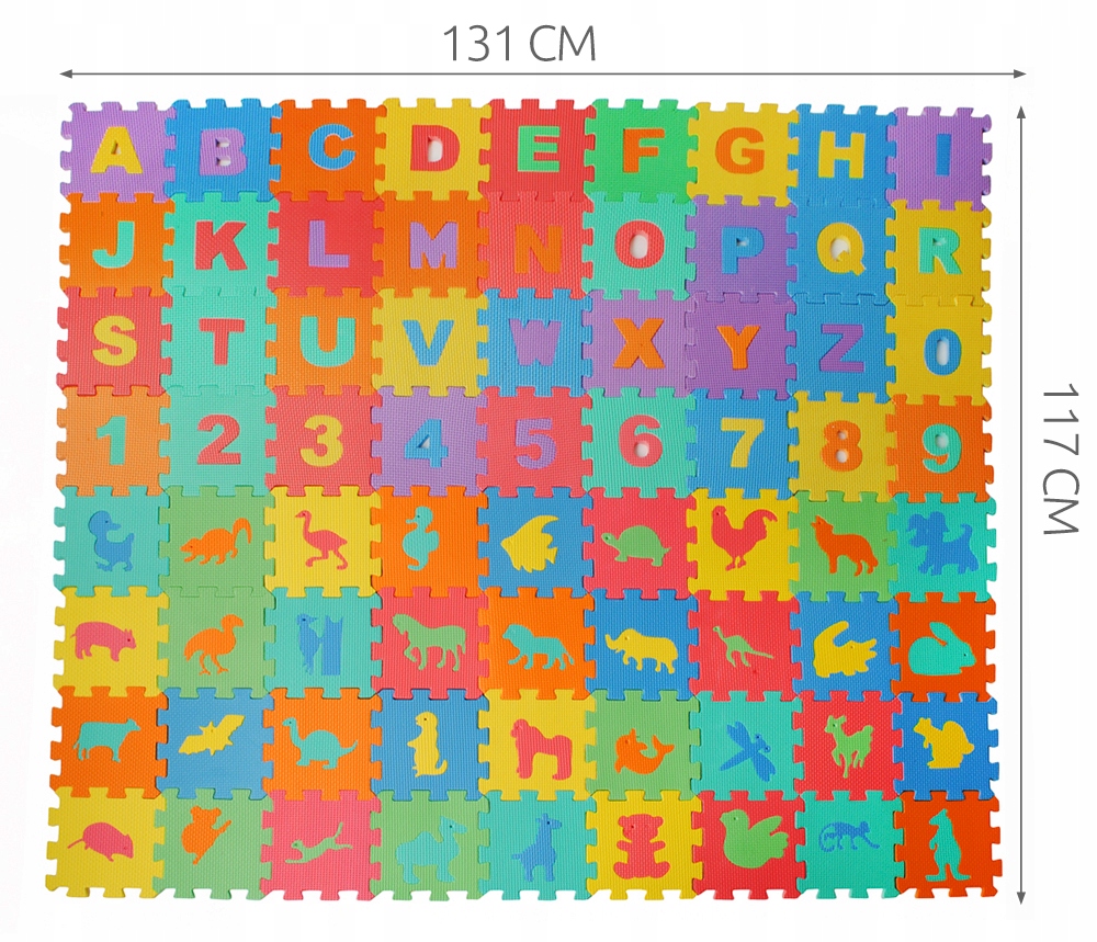 DUŻE PUZZLE PIANKOWE MATA PIANKOWA CYF* LIT* 72el Kod producenta 507