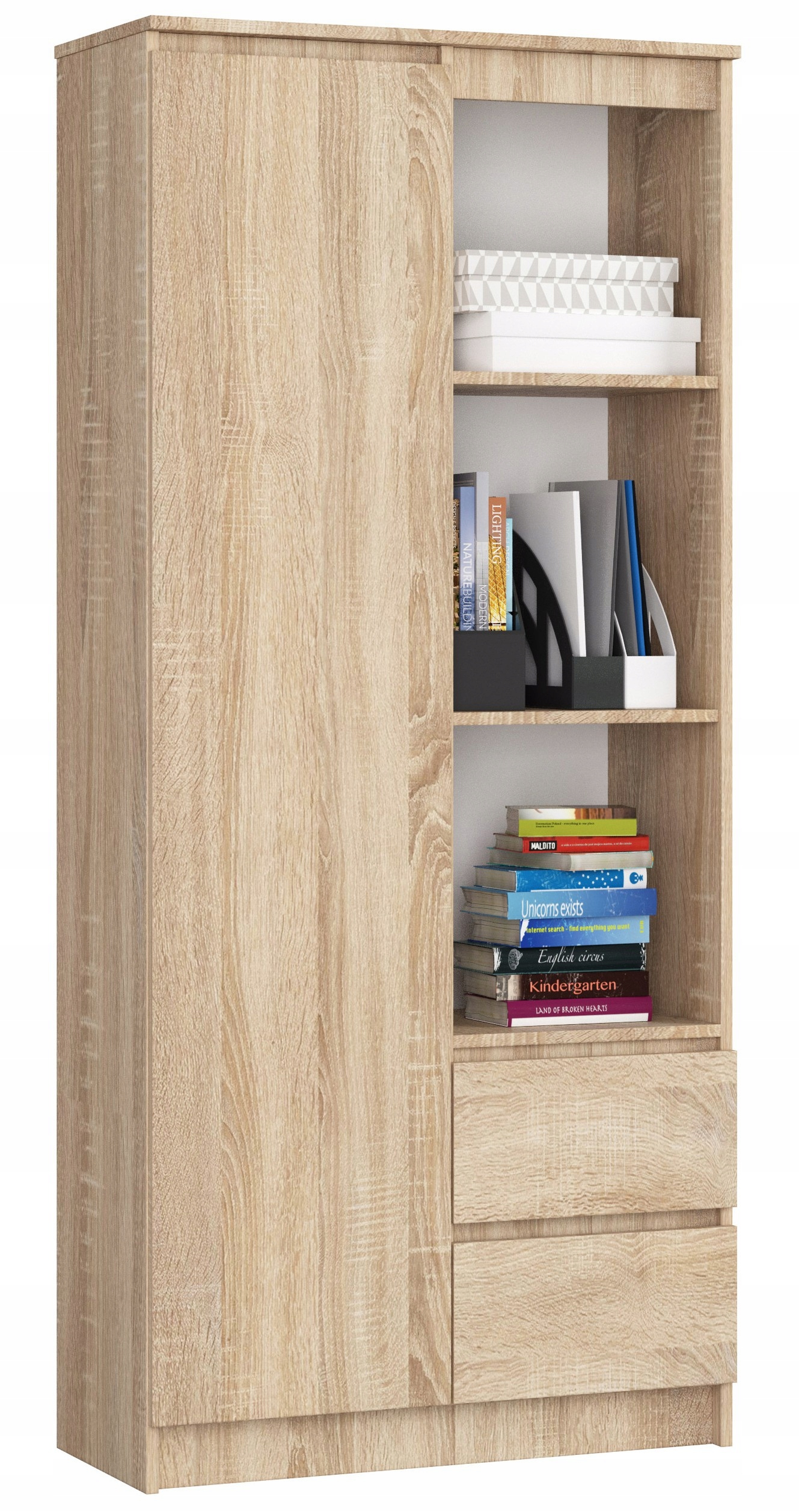 Regał R11 R80 1D 2SZ Clp Sonoma, Akord Furniture Factory, RP0PREGDAB009.590