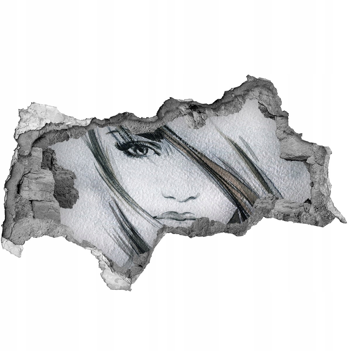 

Dziura 3d fototapeta Naklejka Portret kobiety