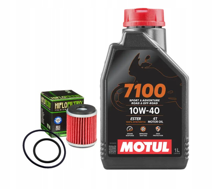 Zestaw Olej Motul 7100 filtr oleju uszczelki oringi Yamaha Yzf-r 125 Yzf R