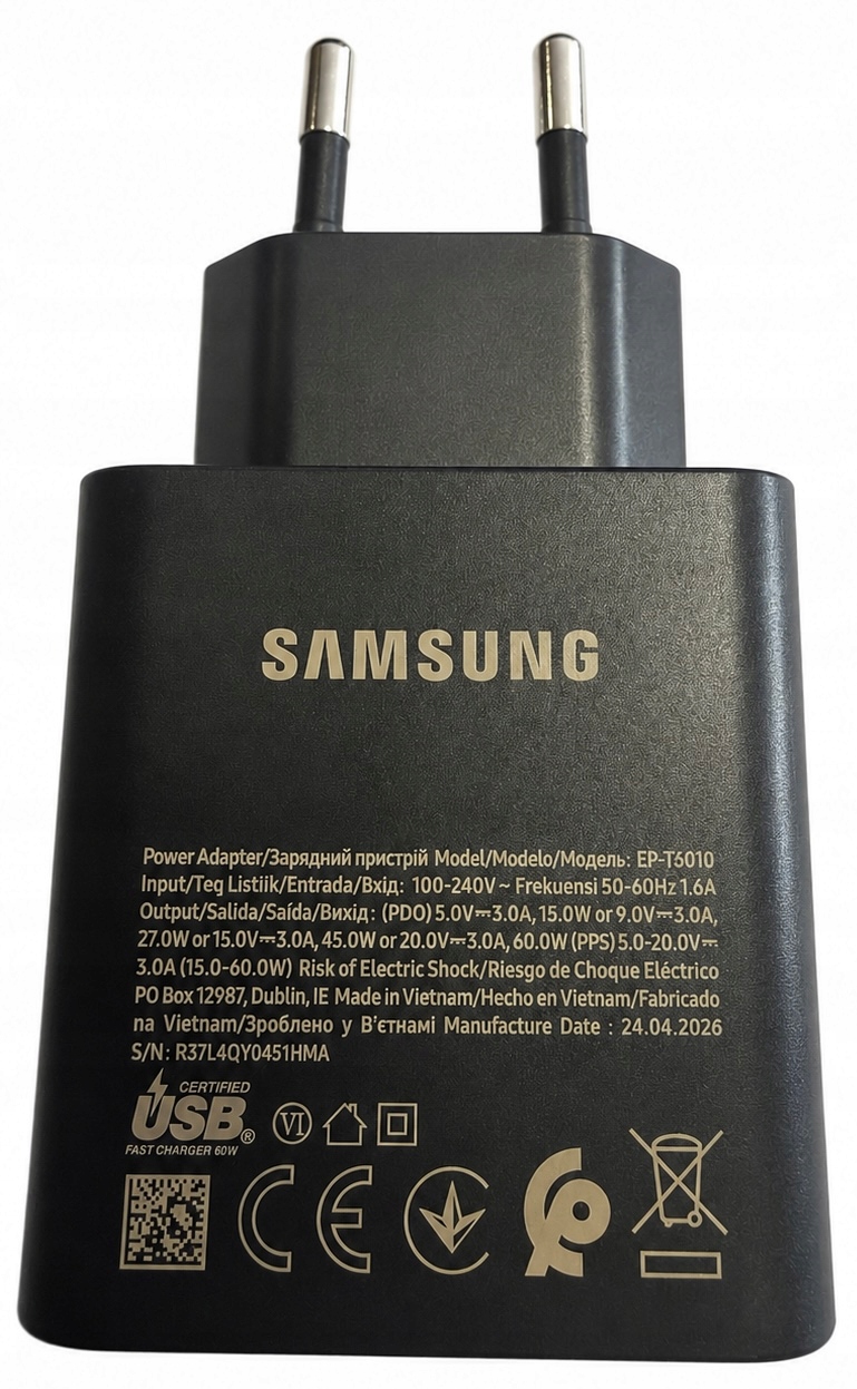 Szybka Ładowarka Sieciowa Low Standby 60W Samsung Czarna Oryginalna