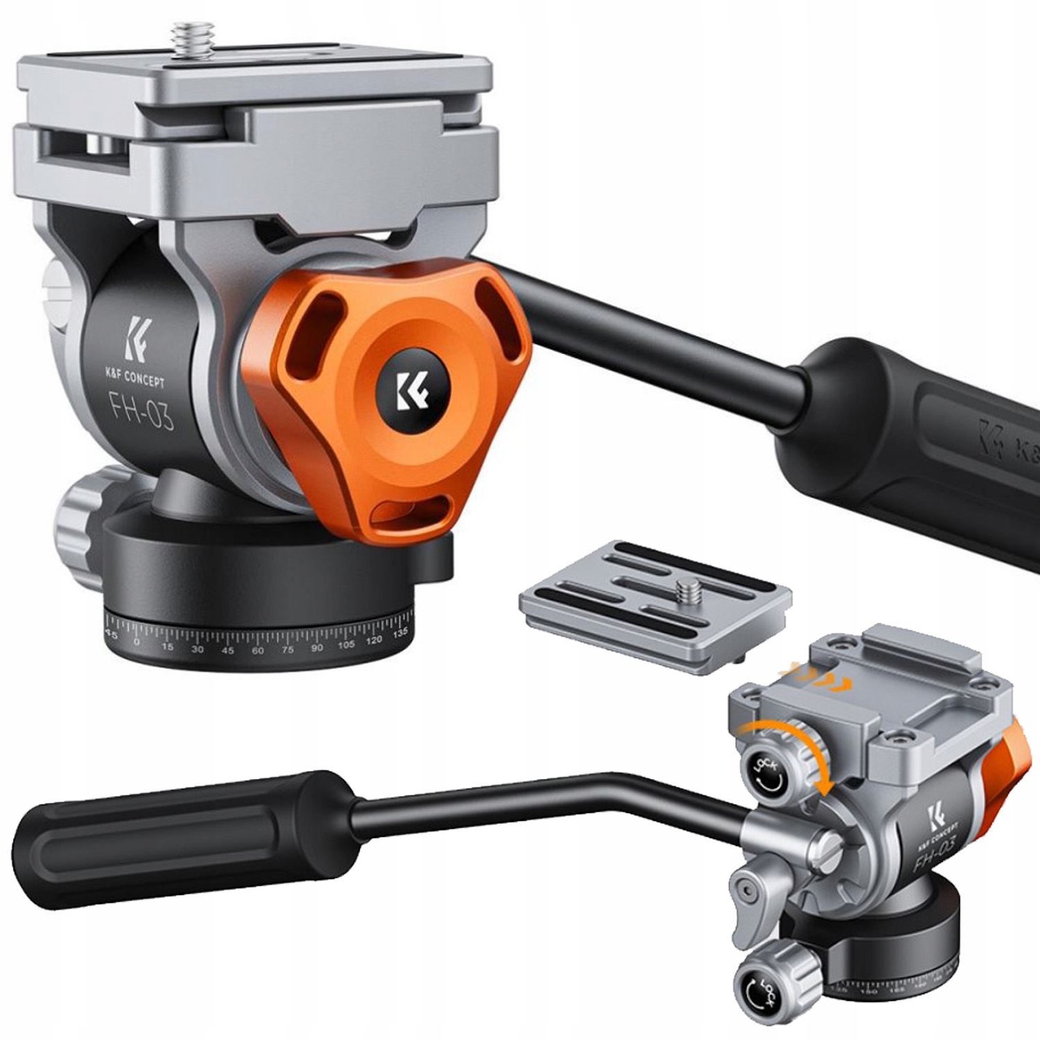 Olejová hlava Video Panoramatická K&f FH-03 5 kg Kov 1/4 3/8 Arca Swiss