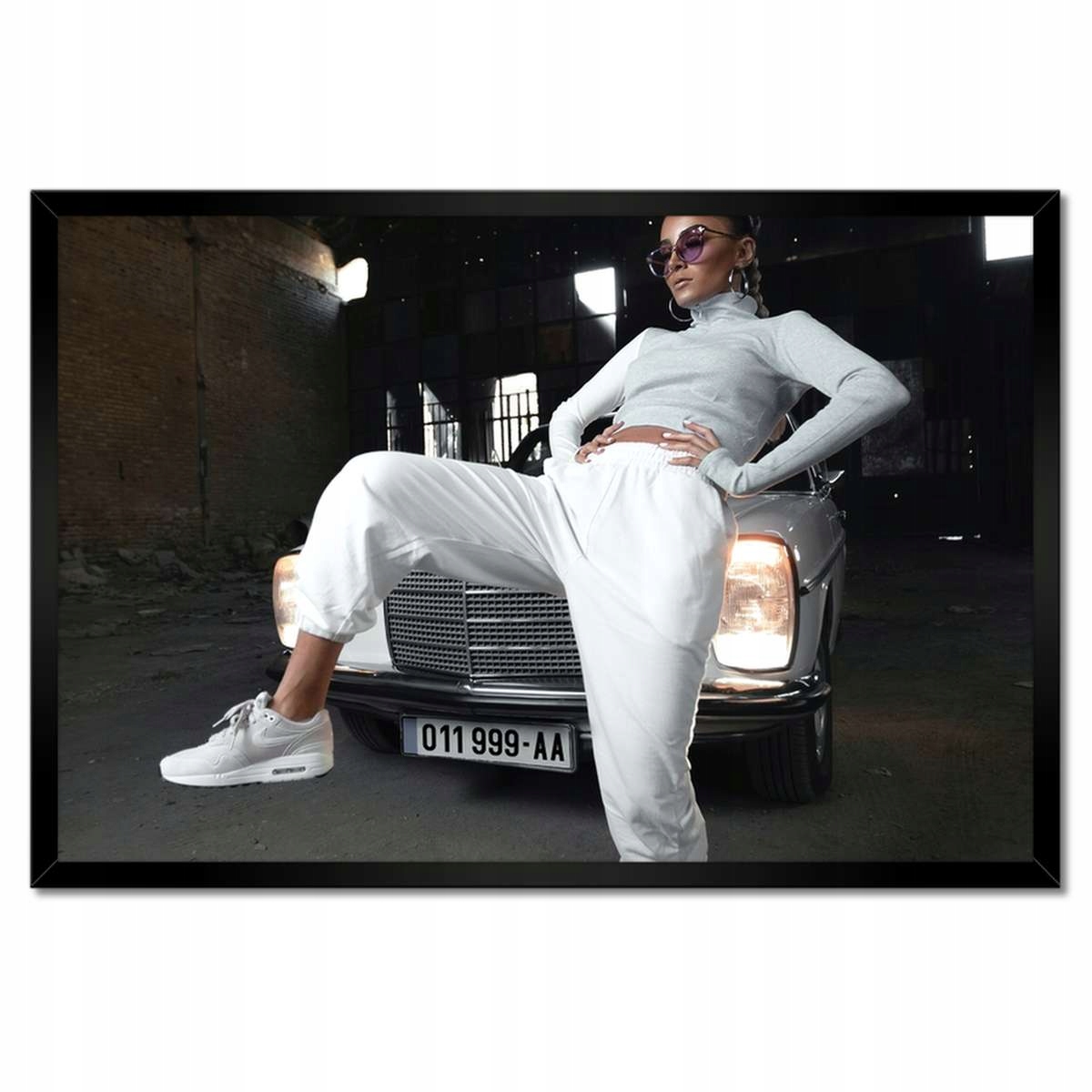 Plakáty v rámu 60x40 Bílá klasika Mercedes 200