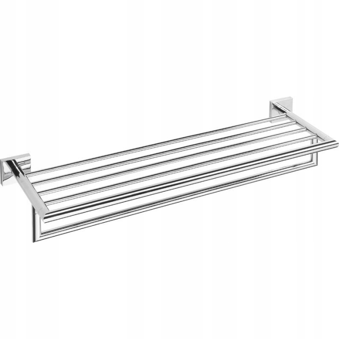 Sapho X-square polička na uteráky s relingom 655x110x215 mm, chróm XQ601
