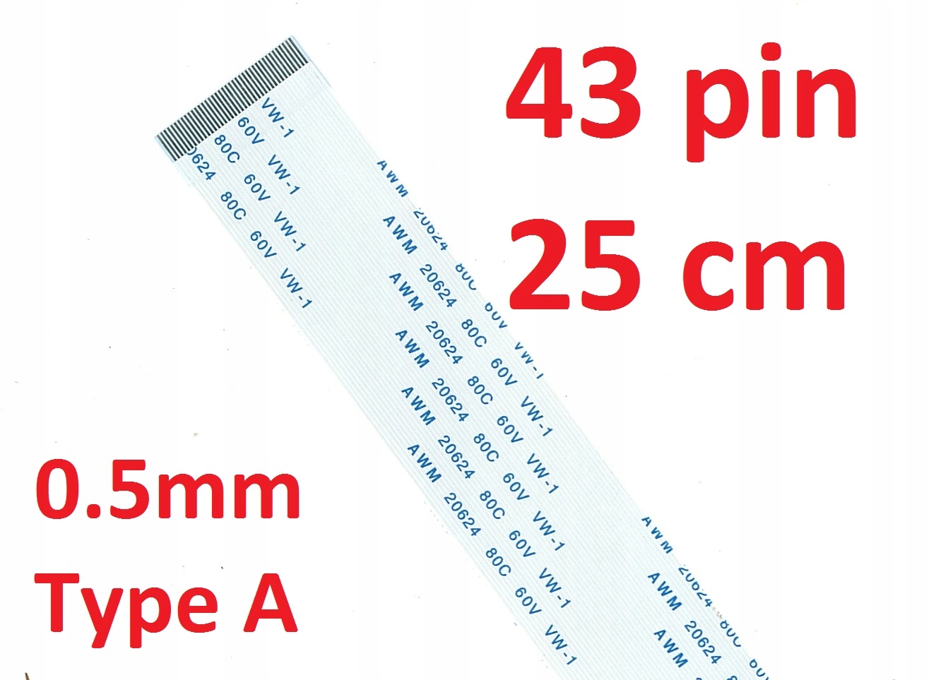 Taśma Flex Fpc Ffc VW-1 Awm 20624 80C 60V 25cm 43P