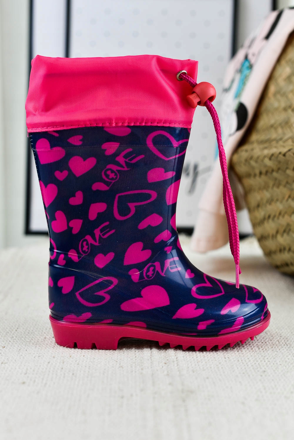 Kalosze dziecięce Serducha granatowo-różowe (28) Marka Inna marka
