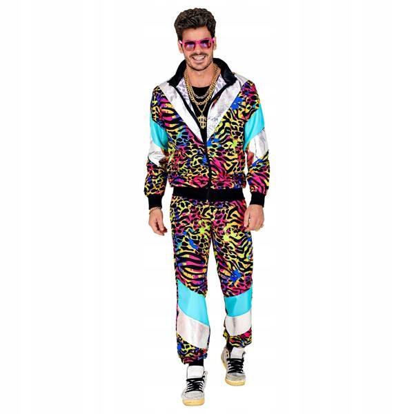 STRÓJ DRES KOLOROWY TYGRYS DISCO LATA 80 XL Płeć uniseks