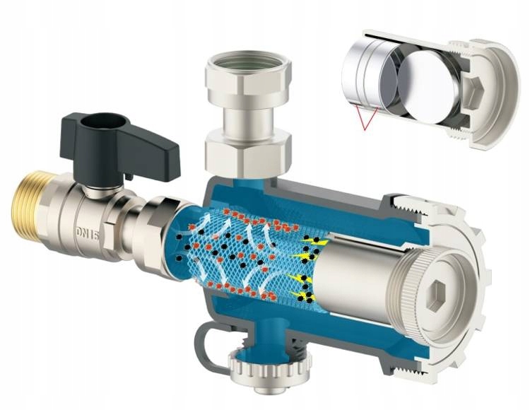 FILTR MAGNETYCZNY SEPARATOR ZANIECZYSZCZEŃ IBO 3/4 CALA DN20 KLUCZ ZAWÓR Marka Ibo