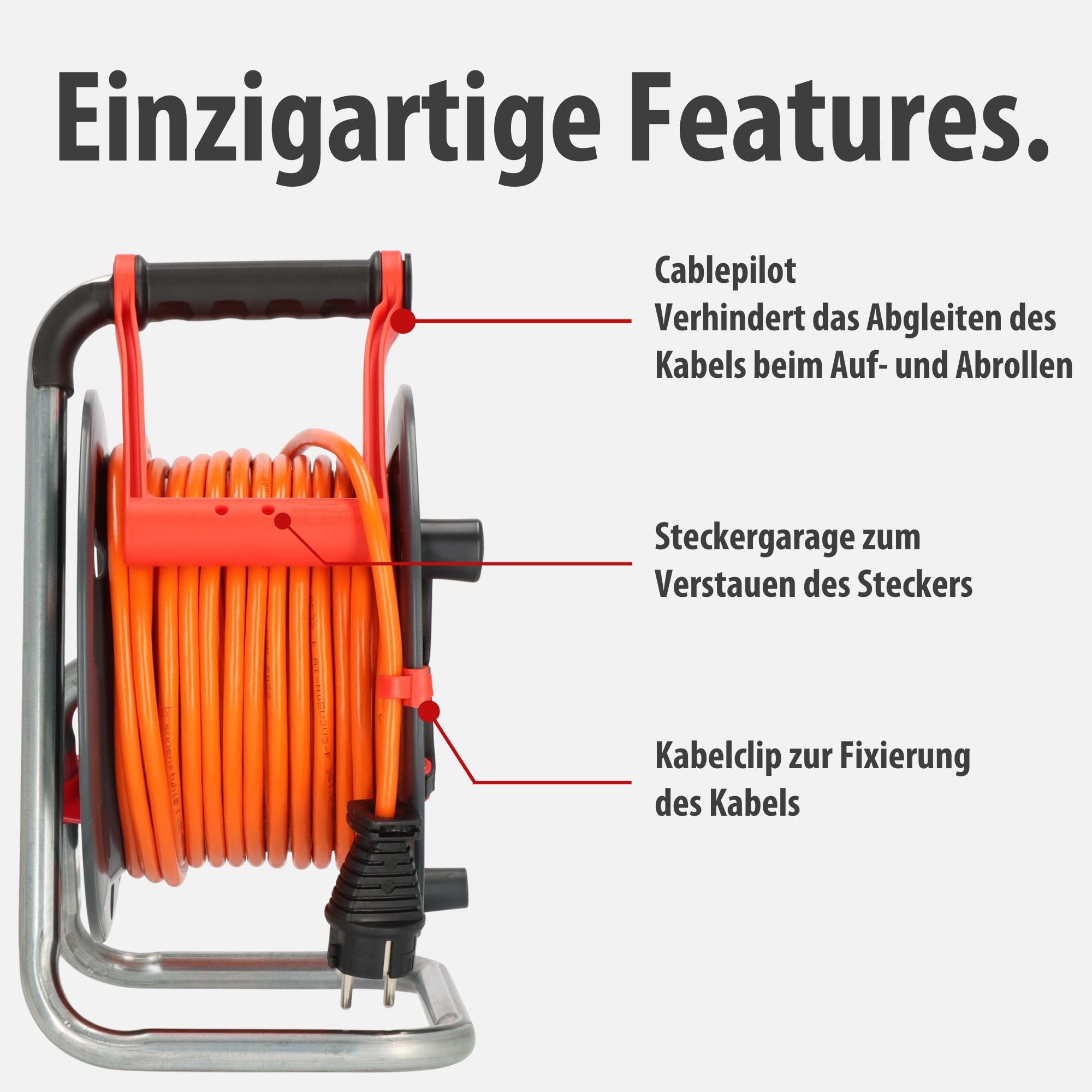 BRENNENSTUHL Kabeltrommel 40m IP44 3 Gniazda Ochrona Przed Przegrzaniem — miniatura 5