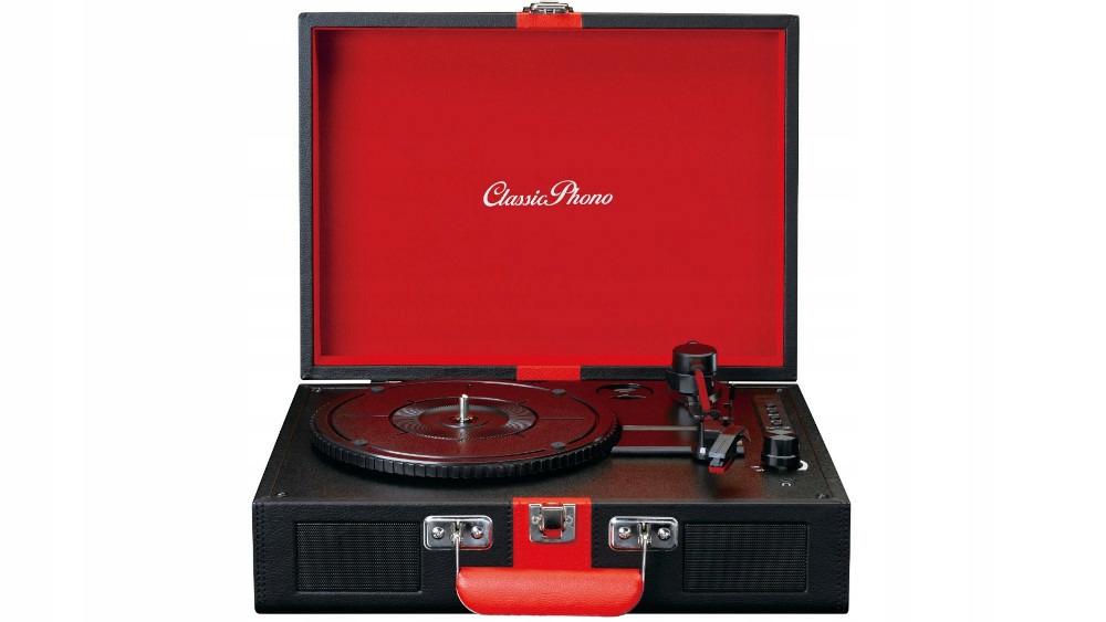 Lenco TT-110BKRD gramofon z głośnikami i Bluetooth (czarno-czerwony)