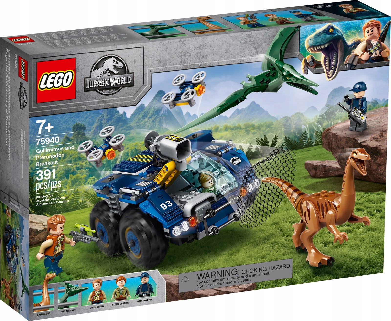 Lego Jurský svět 75940 Gallimim a pteranodon: útěk Nové