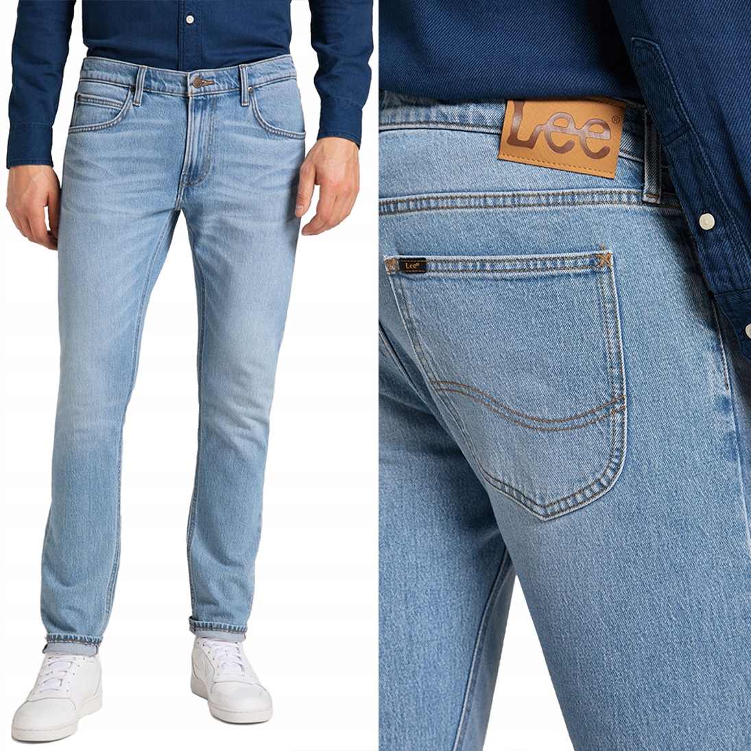 Lee Luke slim Worn New Hill DžINS silně zúžené džínové kalhoty W33 L34