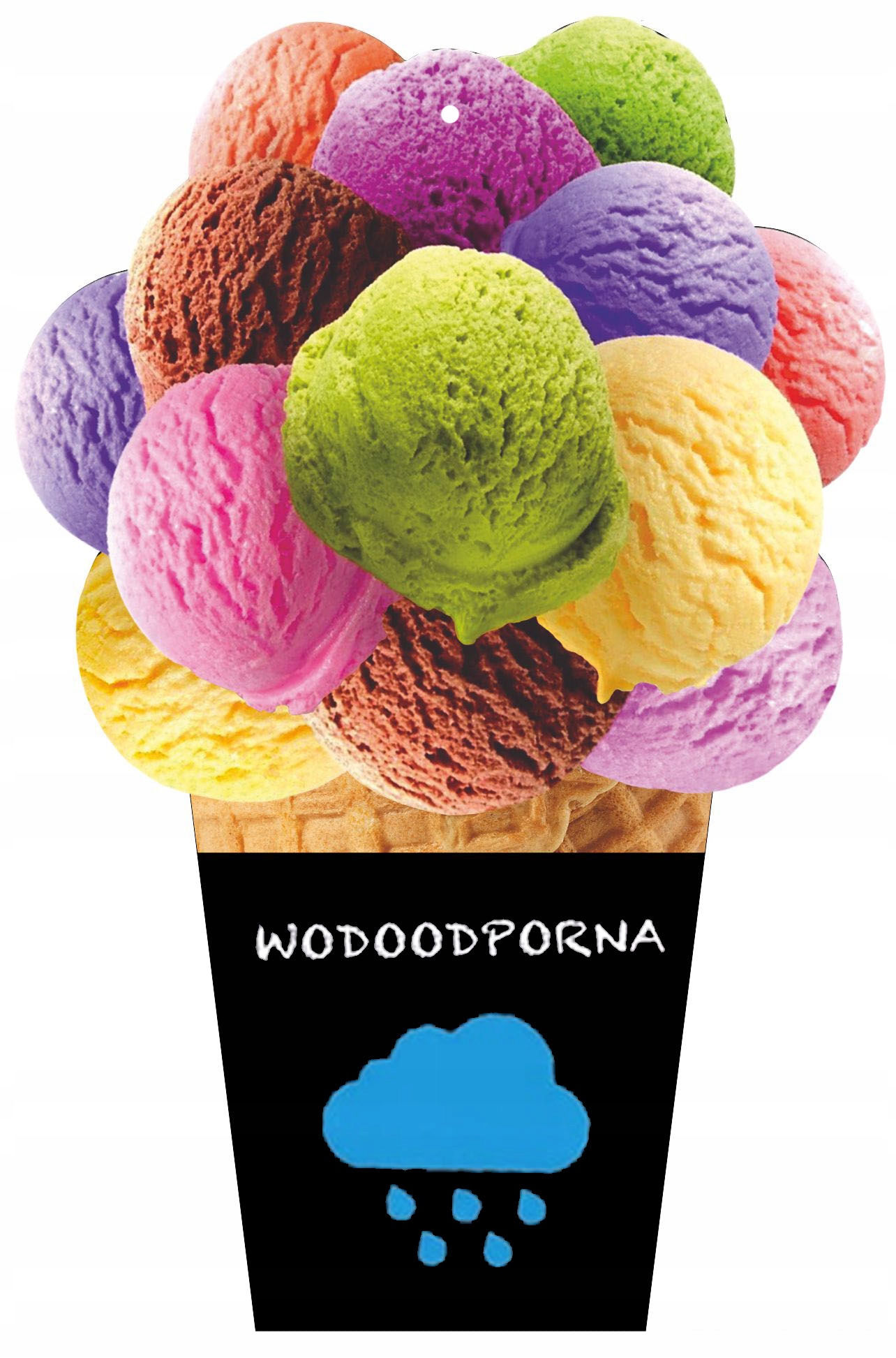WODOODPORNA TABLICA KREDOWA LODY GAŁKI POTYKACZ
