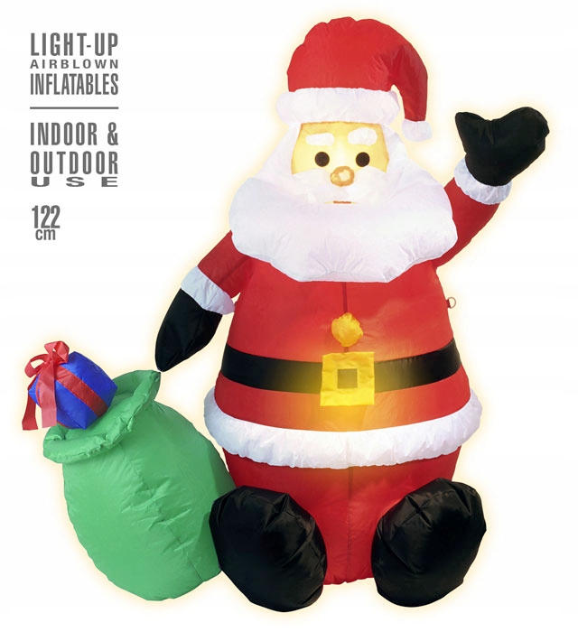 Nafukovací Mikuláš Led 122cm