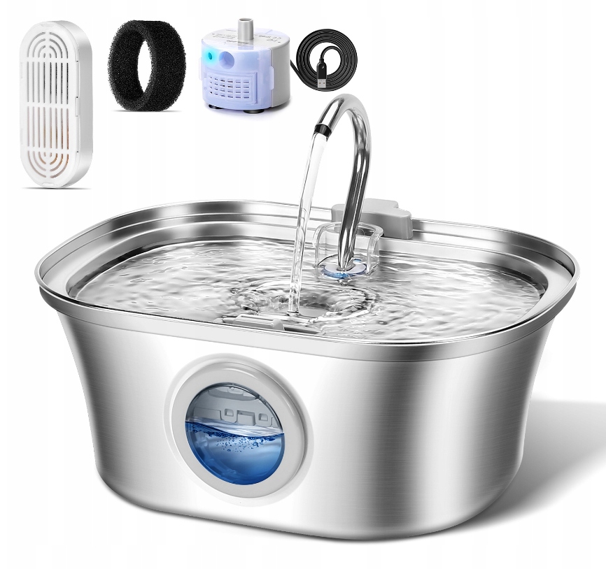 Levně Fontána Pro Kočky Psa Automatická Tichý Filtr 3200 Ml