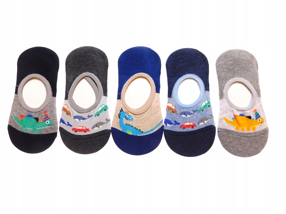 

5x Skarpetki Stopki Bawełna Silikon Dino _ 32-35