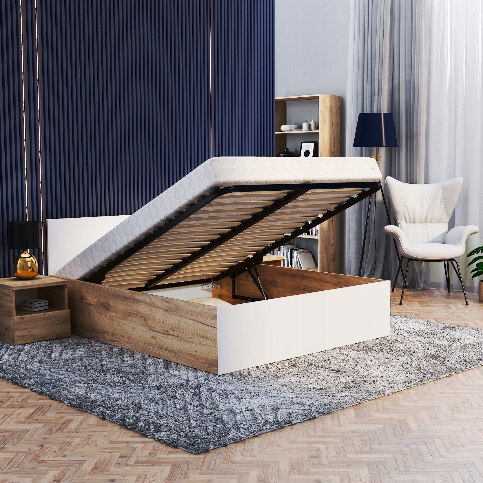 Postel 160x200 kovová konstrukce matrace Panama MM