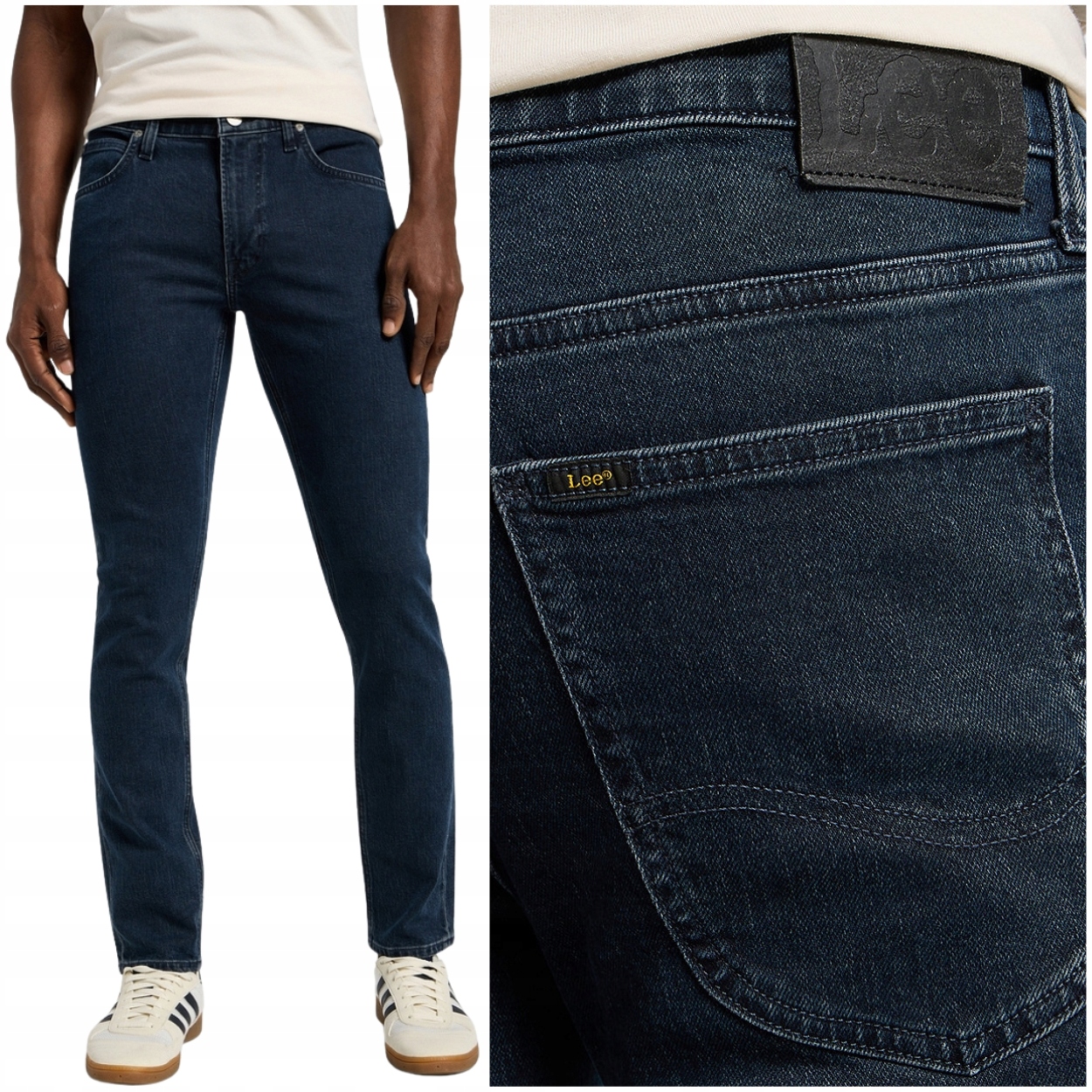 Lee Luke slim Dark Room silně zúžené tmavé džínové kalhoty W32 L34