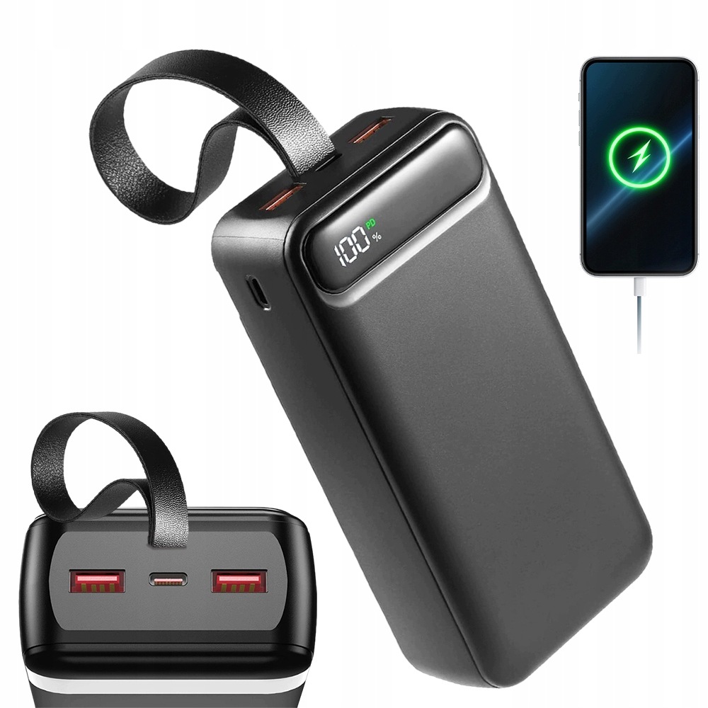 Powerbanka 22,5W 3 Výstupy Usb-c Qc Rychlý A Výkonný LCD displej 50000MAH