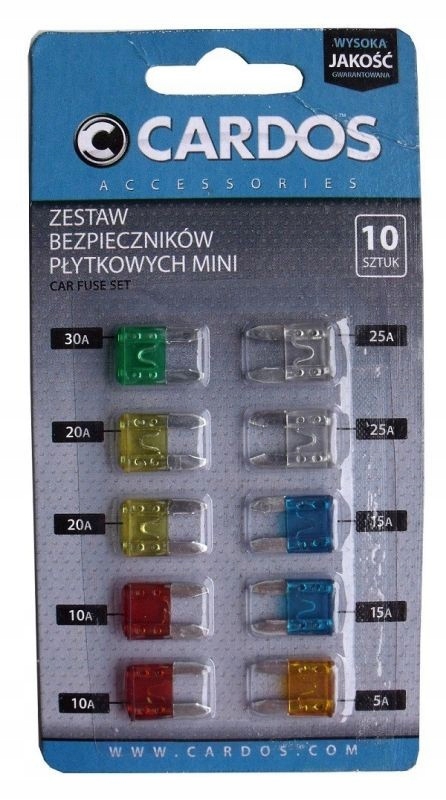 

Cardos Zestaw Bezpieczników Mini Komplet 10 Sztuk