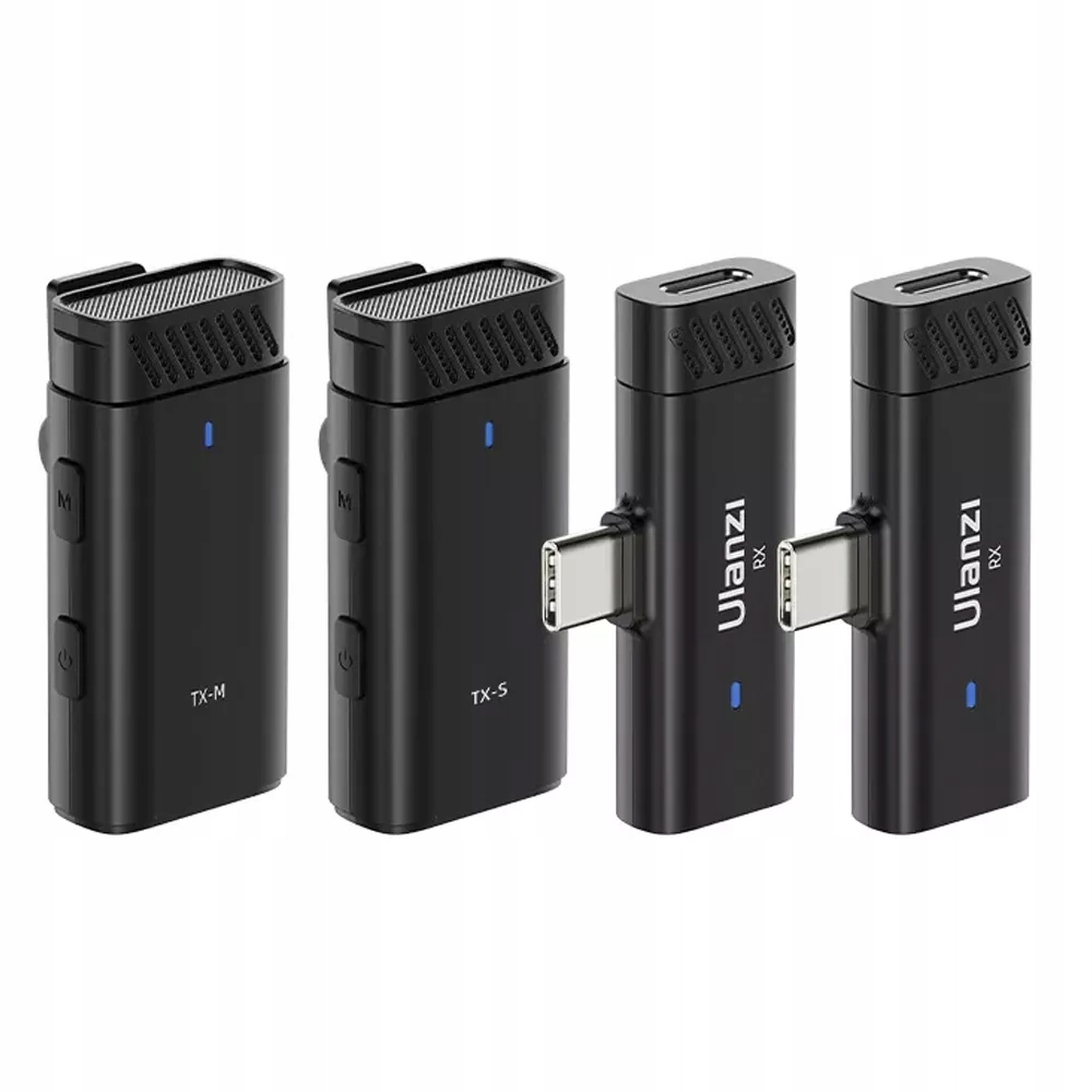 BEZPRZEWODOWY MIKROFON KRAWATOWY PODWÓJNY DO iPhone ANDROID USBC + Lighting Stan opakowania oryginalne