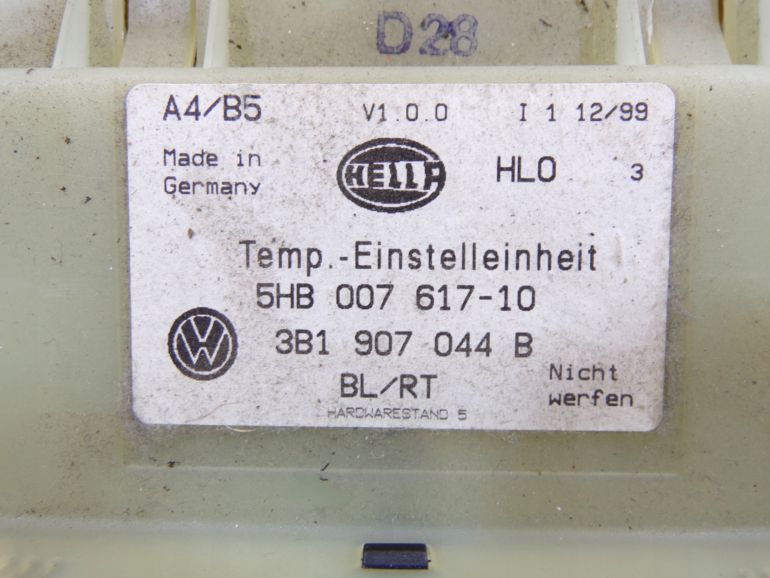 PANEL klími klimatizaci VOLKSWAGEN 3B1907044B