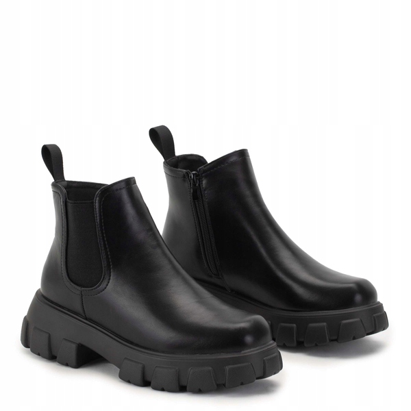 

Czarne Eko Skórzane Botki Workery Harfi 39