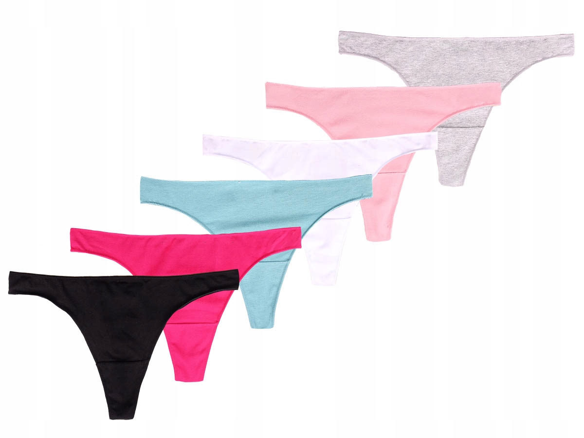 

6x Damskie Stringi Klasyczne Bawełna L/XL