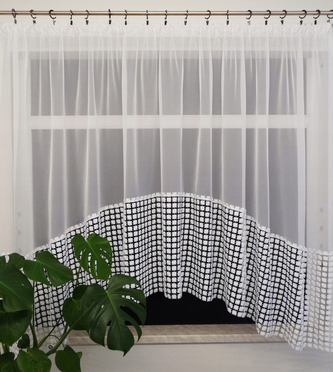 Mg Záclona Voál bílá guipure Široká 50 cm Oblouk 300x160 páska