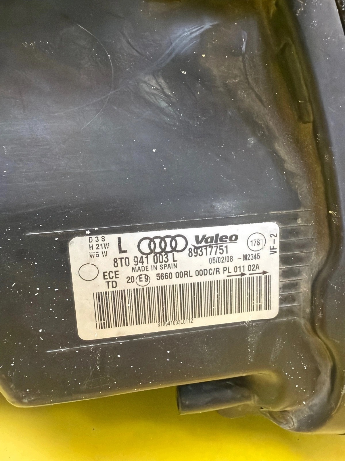 light left Audi A5 8T0 Bi-Xenon non-setting 8T0941003L