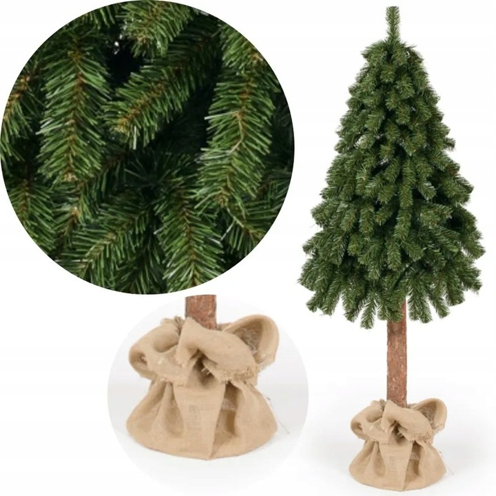 Umelý Vianočný Stromček Na Prírodnom Kmeňi Horský Smrek 170 CM Ako Živý Premium