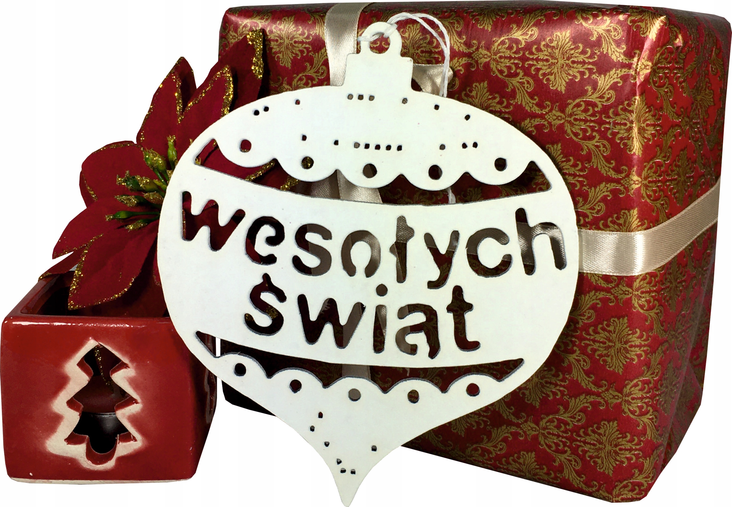 BOMBKA ZAWIESZKA WESOŁYCH ŚWIĄT OZDOBY DEKOR 30CM