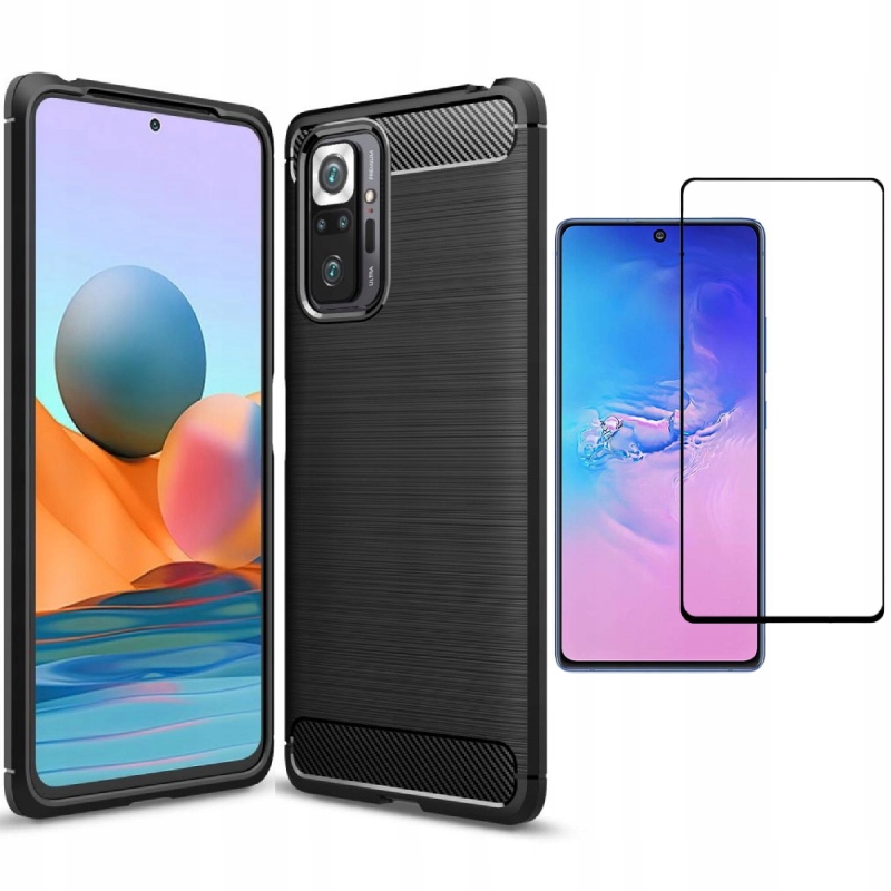 

Etui Pancerne Carbon Do Redmi Note 10 Pro + Szkło