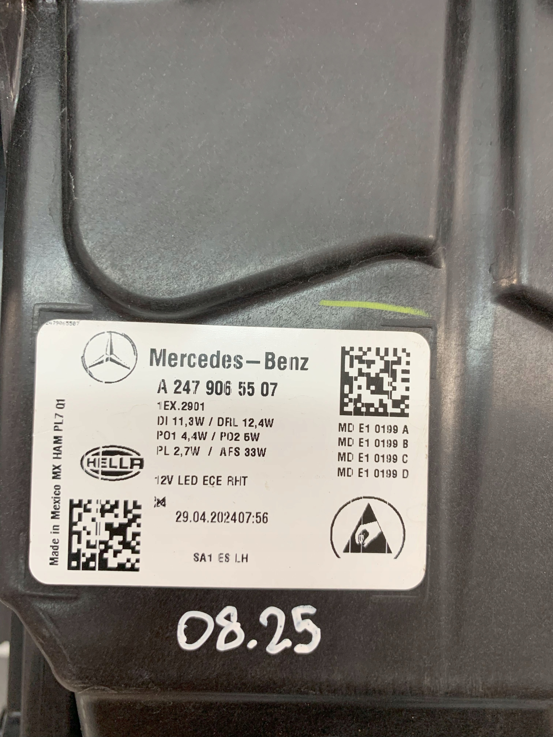 Mercedes GLB X247 FL 23r Reflektor light left Fullled A2479065507 08.25