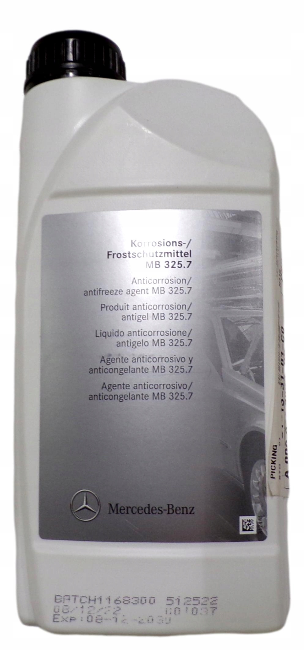 Mercedes Plyn do chladiče modrý 325.7 1 Litr