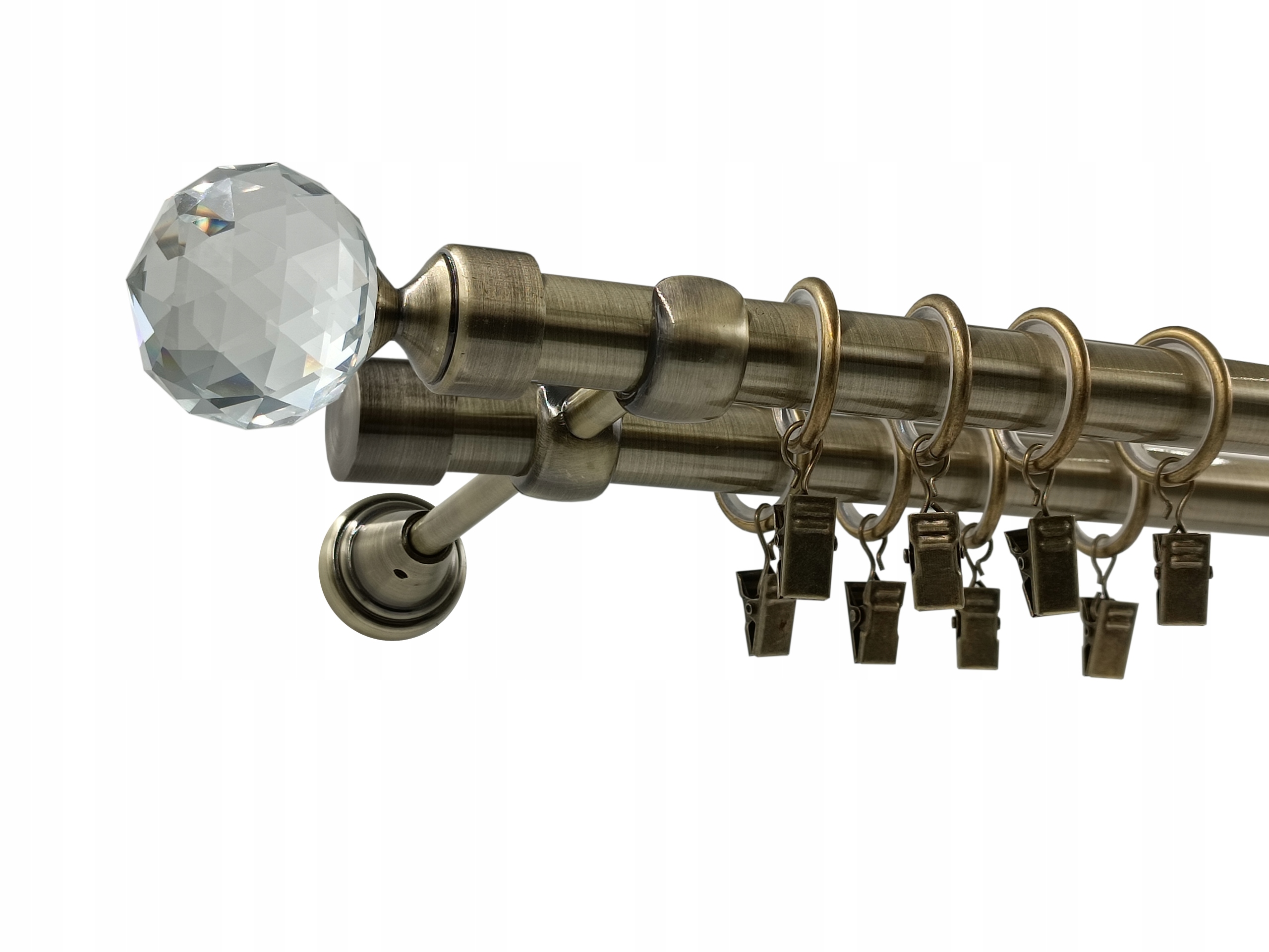 Garnýž Kovový Lux 19+19mm galvanizovaný Zlato Antik 300cm MIX Koncovek