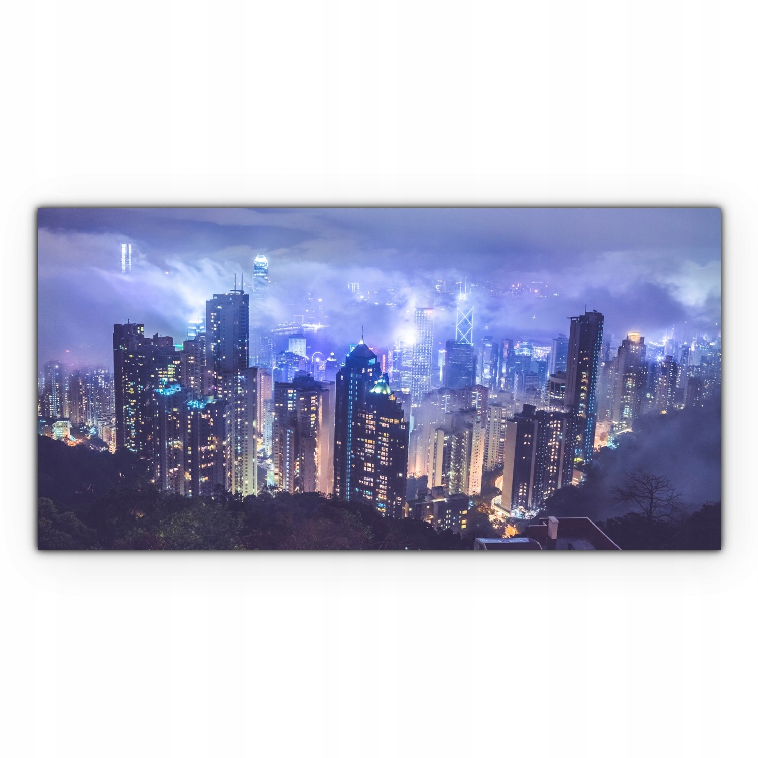 Obraz na plátně do obývacího pokoje 120x60 Hongkong Město