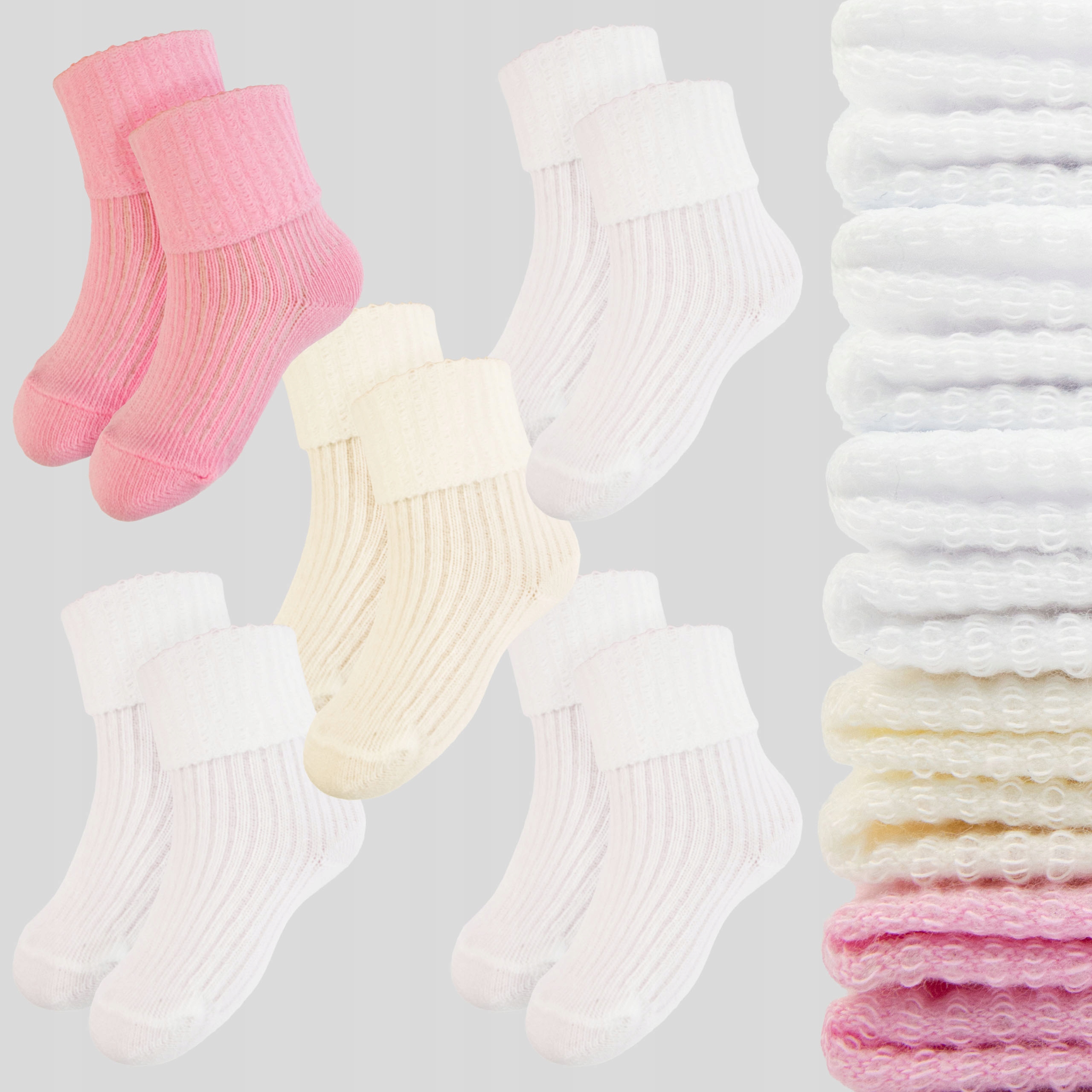 5-pak bawełniane skarpetki bezuciskowe 6-9m r. 68