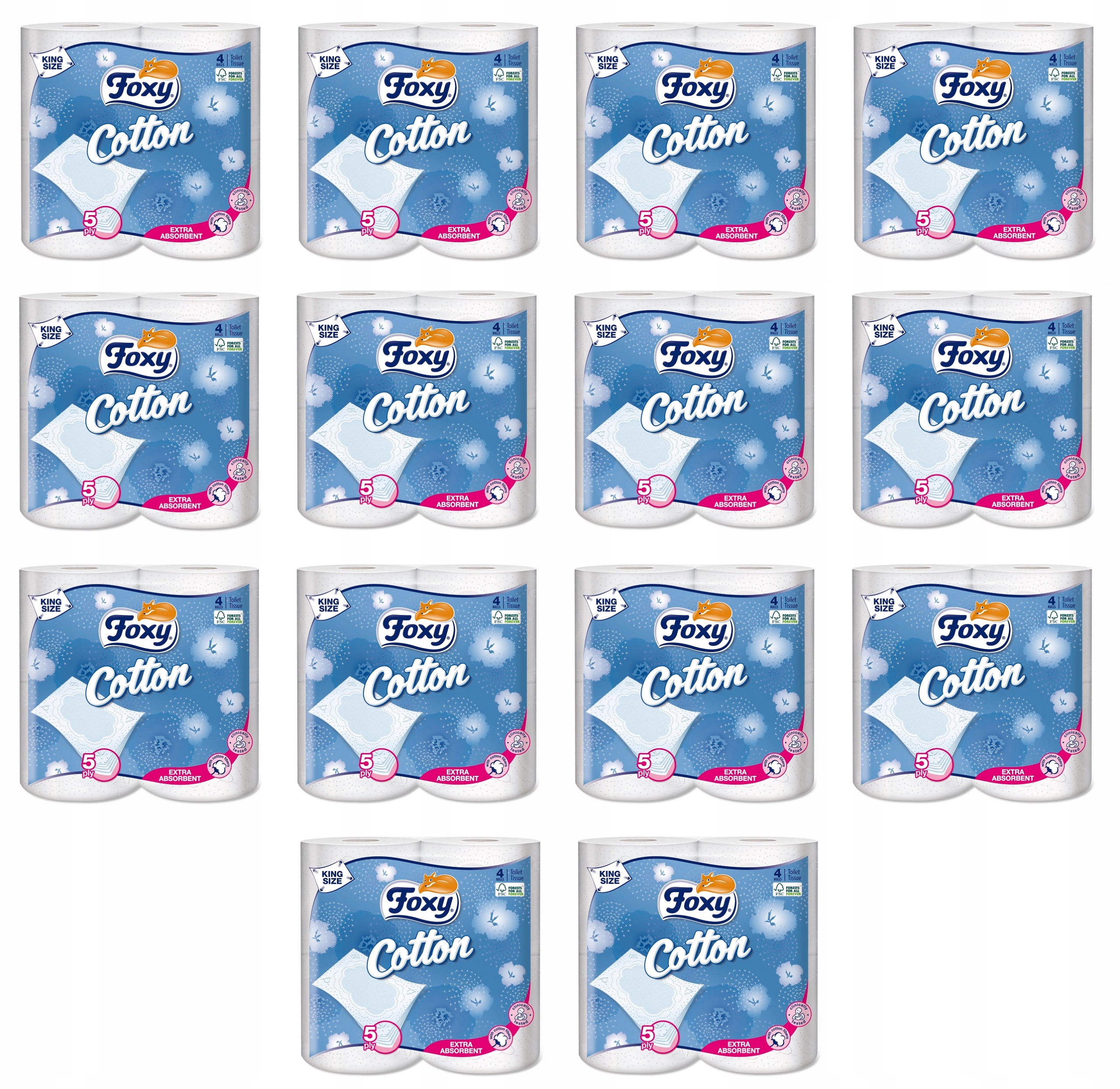 

Foxy Cotton Papier Toaletowy 5W 14x4 szt. 56 Rolek