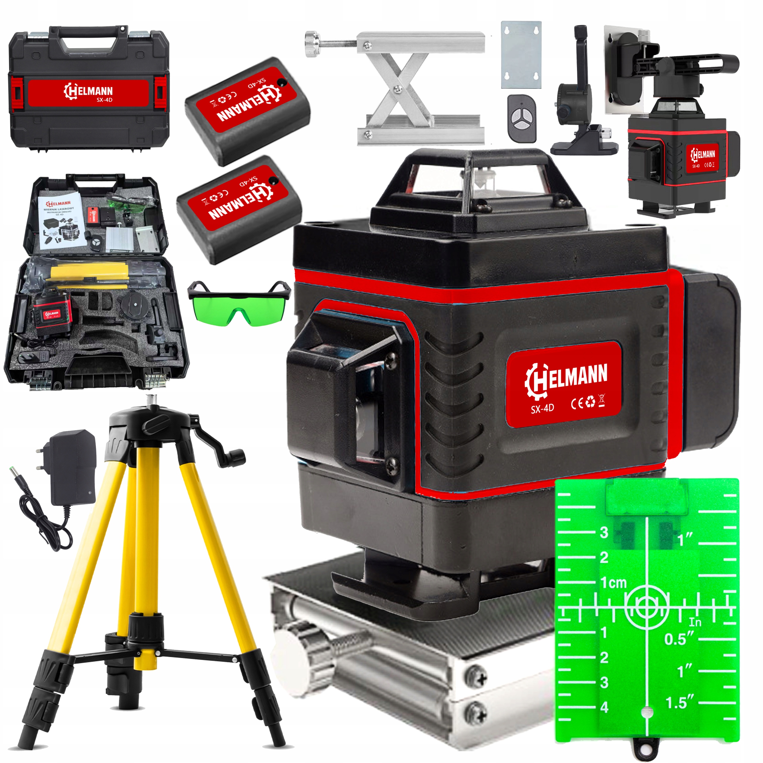 Laserová Vodováha 4D 16 Linií Křížová 360 Laser Sada Stativ