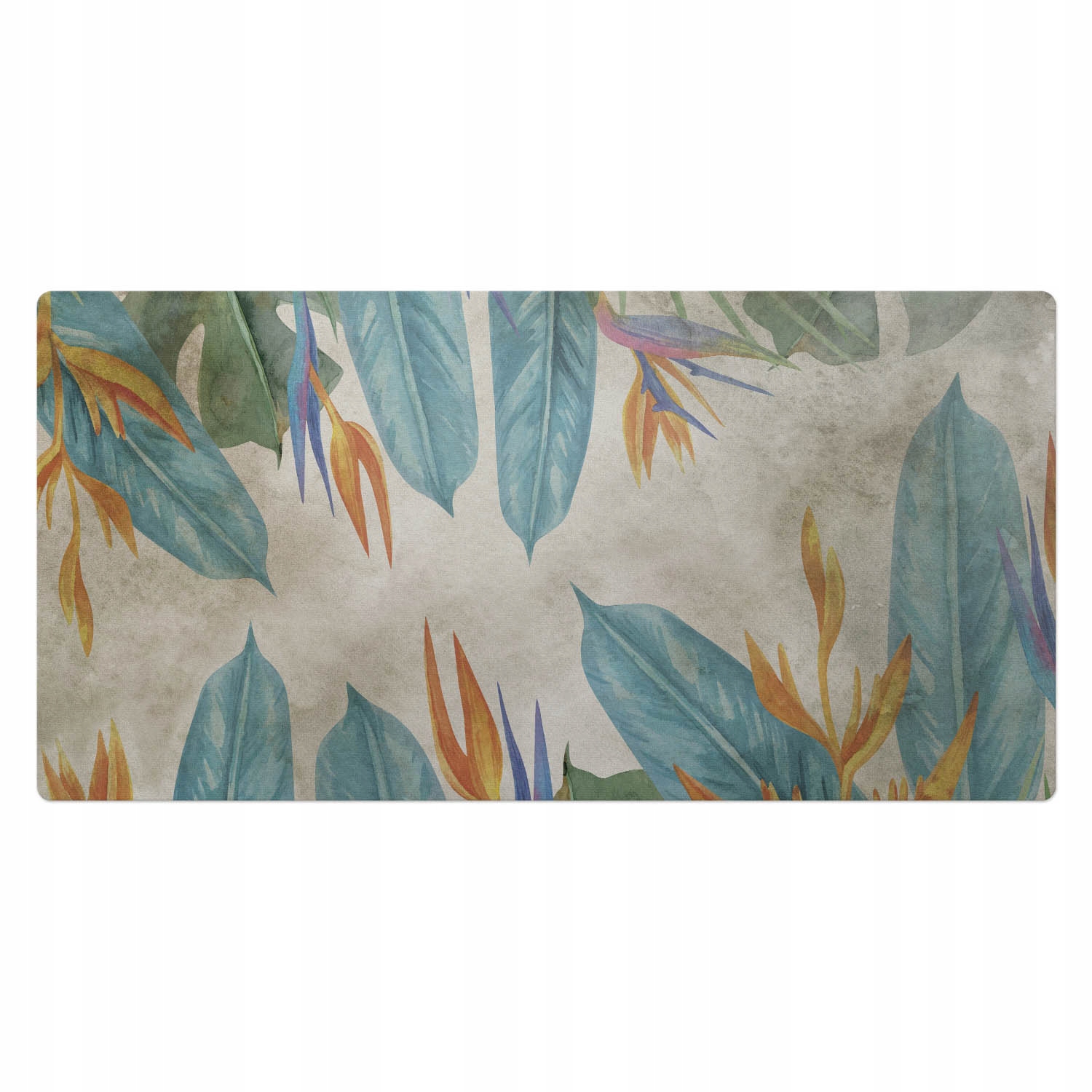 Podložka na psací stůl s potiskem Květinové vzory s exotickými listy 100 x 50 cm