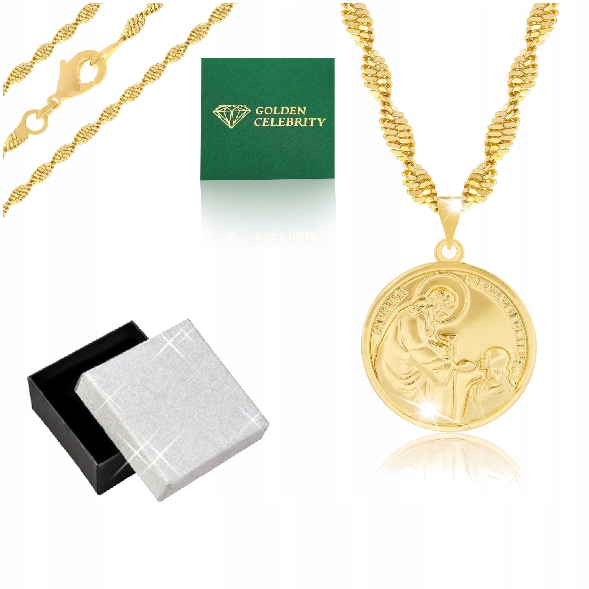 Krásný Dámský Řetízek Medailon Matka Boží 18K Věnování Pro Ženu